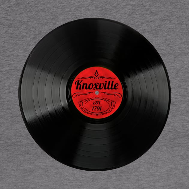 Knoxville Gift Retro Musical Art Vintage Vinyl Record Design by Tennessee Design Studio